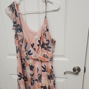 Elegant Pink Floral Wrap Dress